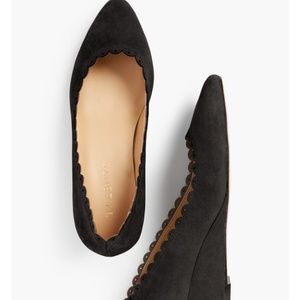Talbots Laney Black Suede Wedges